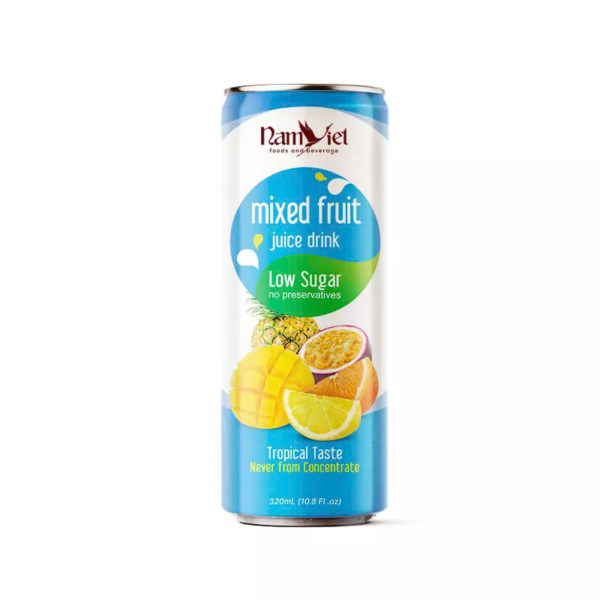 Vinut_10.8 fl oz مشروب عصير بنكهة استوائية مختلطة (مانجو، برتقال، فاكهة العاطفة، أناناس) (قليل السكر بدون مواد حافظة)